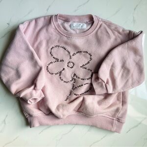 Zara Light Pink Graphic Girl Sweatshirt